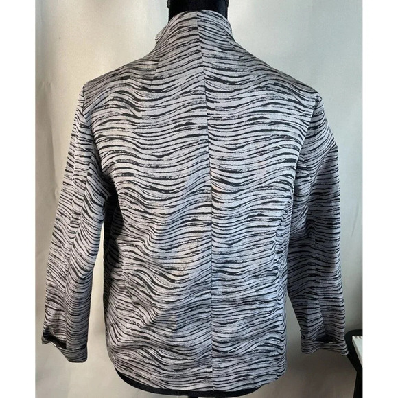 Lafayette 148 Tan Black  Animal Print Tiger Lightweight Full Zip Jacket P XS - Picture 2 of 6